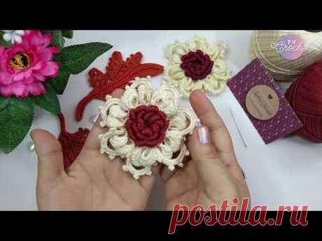 Flor Maravilhosa de Crochê Irlandês Passo a Passo !!!