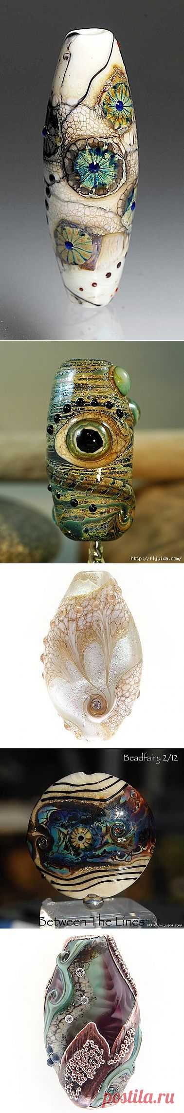 Шикарные ручные бусины в технике Lampwork..