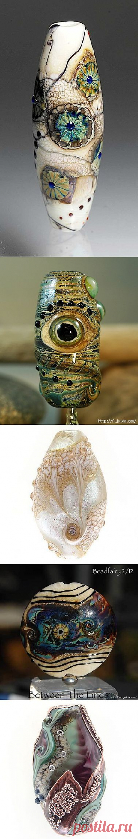 Шикарные ручные бусины в технике Lampwork..