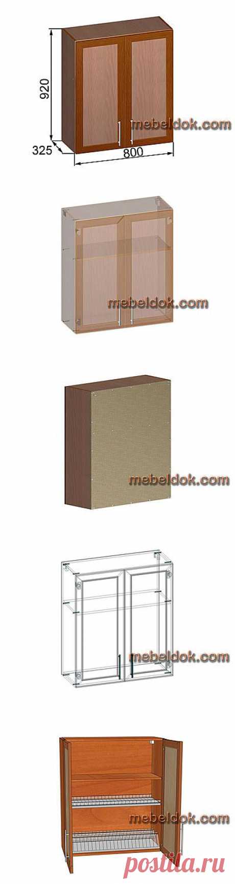 Модель навесного кухонного шкафа ШН-920-01 | навесные кухонные шкафы | каталог моделей мебели - www.mebeldok.com