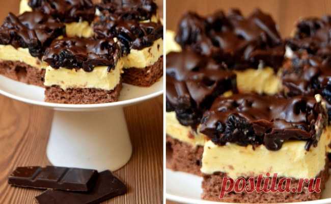 Пляцок “Слива в шоколаді” - Ukrainian people Складники Тісто: 4 великих яйця 110 г пшеничного борошна 15 г какао 150 г цукру 1,5 чайні ложки порошку для випічки 0,5 чайної ложки оцту 10% Крем: 500 мл молока 2 жовтки 4 столові ложки цукру 16 г ванільного цукру 3 столові ложки пшеничного борошна, з невеликим пагорбом 2 столові ложки картопляного крохмалю, з легким …