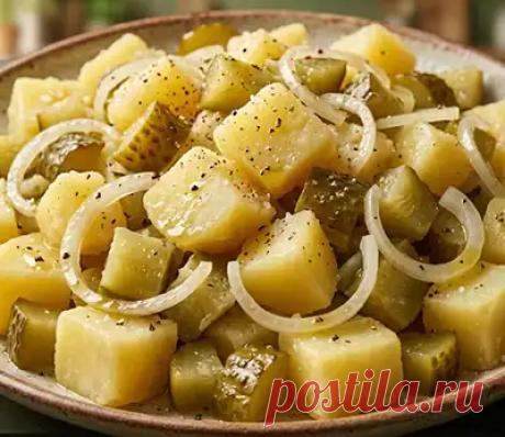 Готовим салат с соленым огурцом