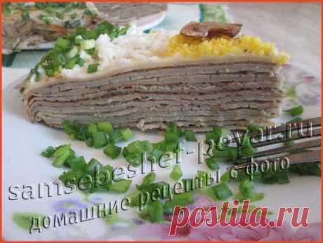 Грибной блинный тортик - Рецепты для очень занятой мамы - Страна Мам