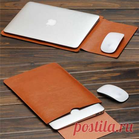 2017 для MacBook Air Pro 11 12 13 15 дюймов ноутбука вакуумный мешок PU кожаный чехол рукавом Тетрадь Ultrabook носить Сумка Чехол купить на AliExpress