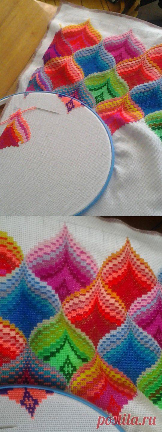 (+1) тема - Вышивка в технике барджелло. | РУКОДЕЛИЕ