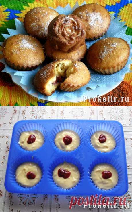 Кексики на кефире в силиконовых формочках