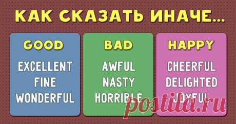 Синонимы 100 наиболее употребительных английских слов