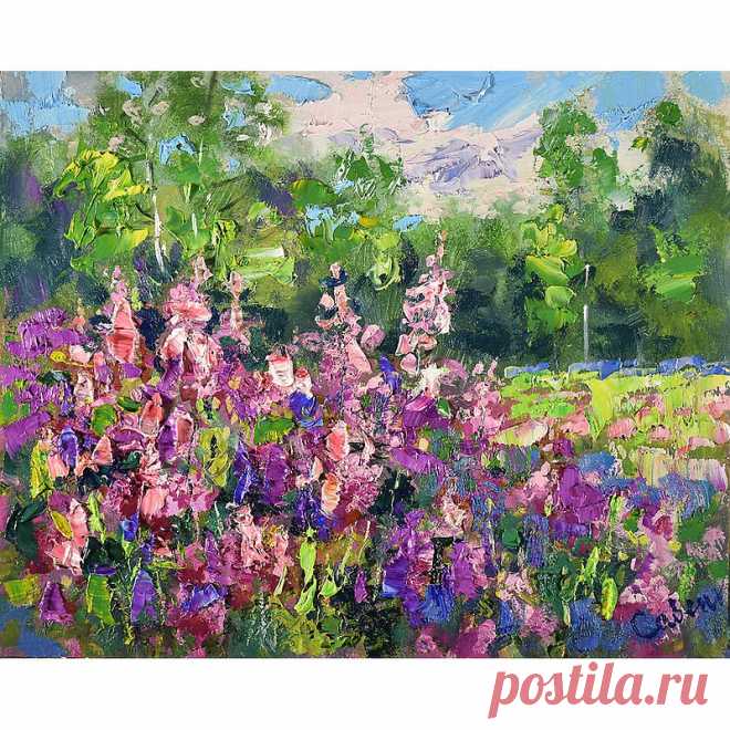 Meadow Oil Painting Nature Landscape Original Artwork Wildflower Impressionism - Shop ArtDivyaGallery Posters - Pinkoi Meadow Oil Painting Nature Landscape Original Artwork Wildflower Impressionism 油畫原作 Small Plein Air 24 x 30 cm., 9 x 12 in Natalya Savenkova. Title: 'Wildflowers Landscape' panel, oil paints. Style: Modern, Impressionist, Impasto. Need a decorative frame. Small beautiful painting for home and office, the perfect gift for your relatives and friends.