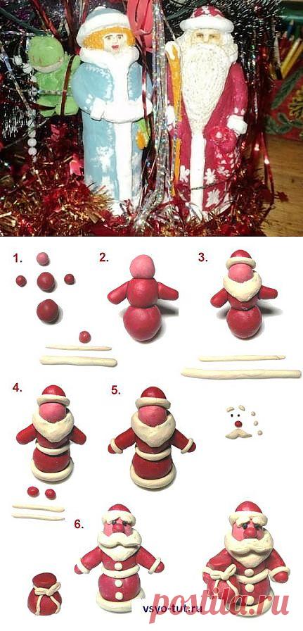 Дед Мороз из теста на елку!