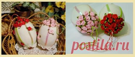 Пасхальные яйца из ткани