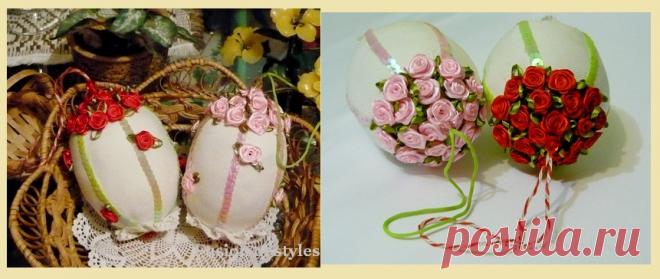 Пасхальные яйца из ткани