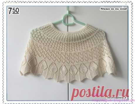 Красивая накидка. Спицы.