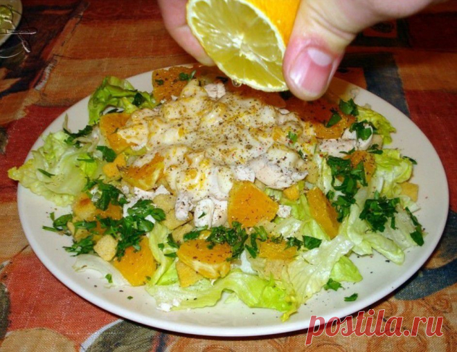 Зеленый  с курицей и апельсинами | ЖЕНСКИЙ МИР