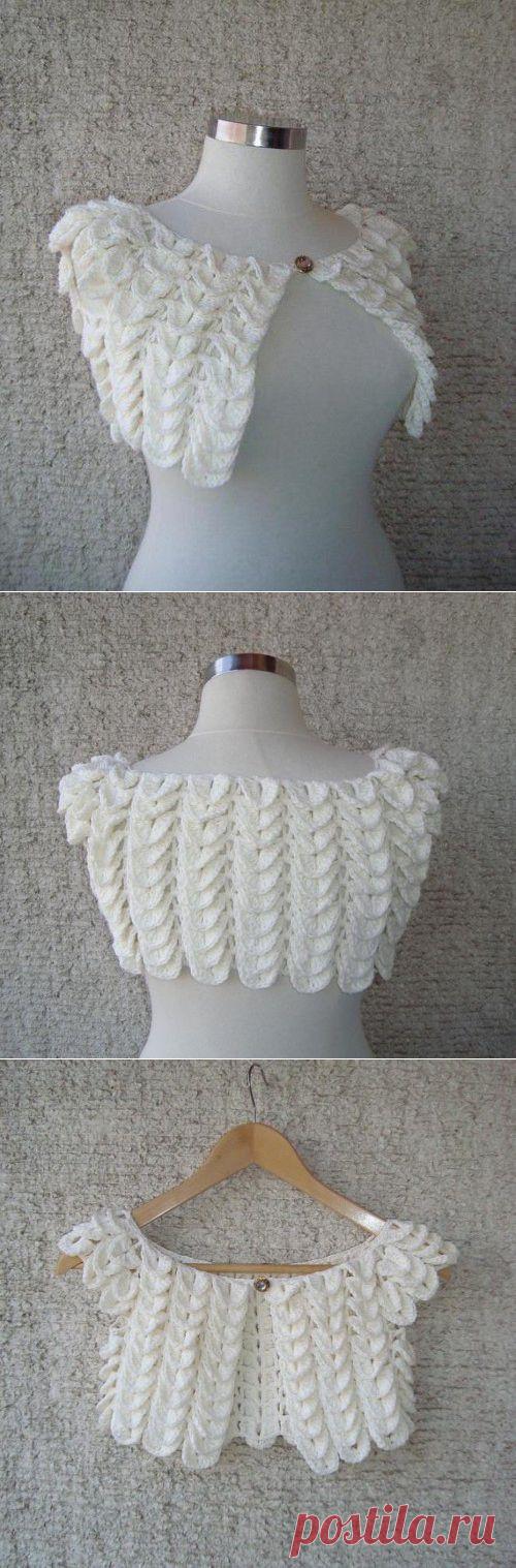 Вяжем сами  &raquo; Архив   &raquo; Болеро узором &laquo;крокодиловая кожа&raquo;
