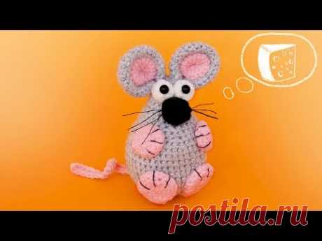 Мышка брелок и ёлочная игрушка вязаная крючком. - YouTube