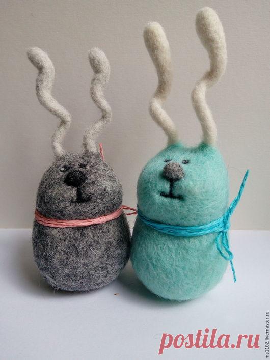 Купить Солнечные зайцы - комбинированный, зайка, валяный зайчик, игрушка ручной работы, валяная игрушка