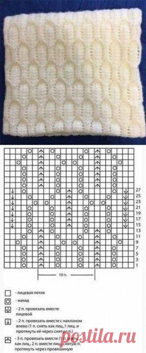 Плотный узор для теплого шарфа или снуда