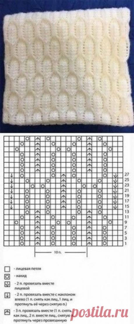 Плотный узор для теплого шарфа или снуда