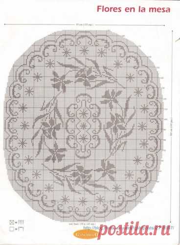 Блог "tgkh". Овальная скатерть вязаная крючком НАРЦИССЫ (простое филейное вязание), Блог пользователя tgkh