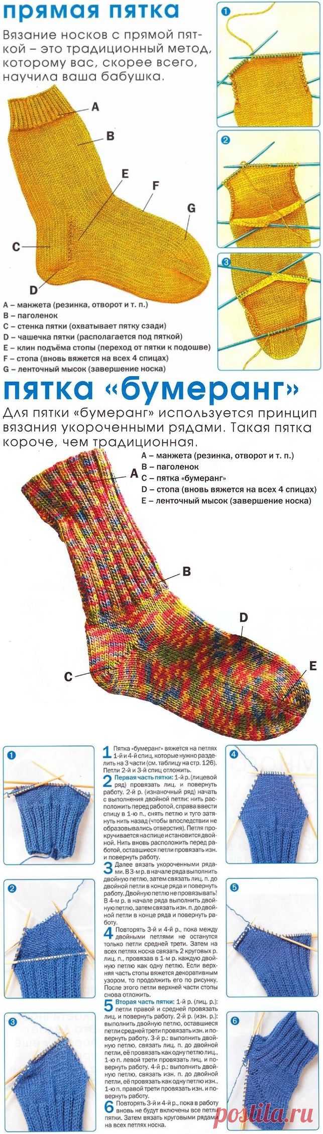 Вязание спицами: такие разные пятки.