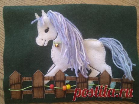 Шью маленькую книжку из фетра. Страница 2 - "Лошадка" | Русалочьи безделушки | Яндекс Дзен