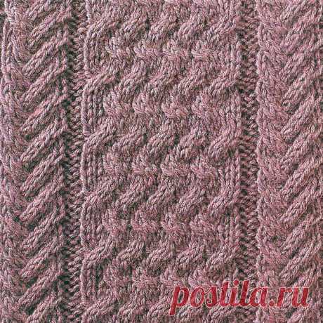 Узор № 40 - узорная полоска с косой. Схему вязания и условные обозначения вы сможете увидеть на сайте.