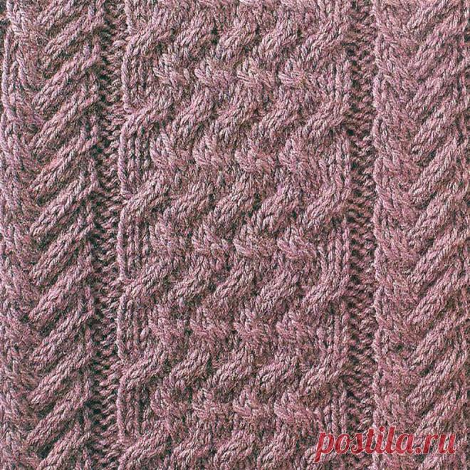 Узор № 40 - узорная полоска с косой. Схему вязания и условные обозначения вы сможете увидеть на сайте.