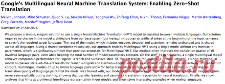[1611.04558] Google's Multilingual Neural Machine Translation System: Enabling Zero-Shot Translation