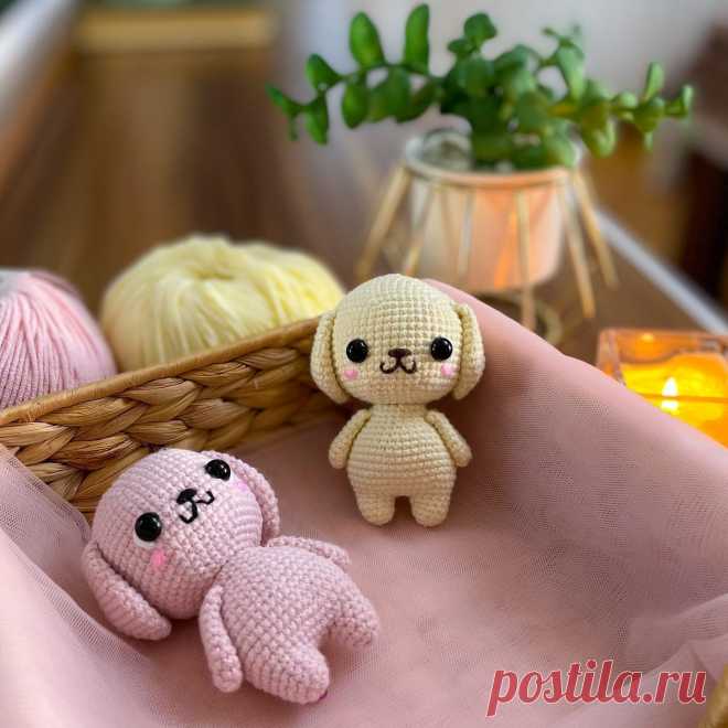 PDF Милый Щенок крючком. FREE crochet pattern; Аmigurumi animal patterns. Амигуруми схемы и описания на русском. Вязаные игрушки и поделки своими руками #amimore - собака, пёс, маленькая собачка, щенок, пёсик.