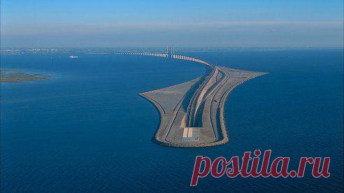 Уникальный Эресуннский мост-тоннель, соединяющий Копенгаген и Мальмё.
