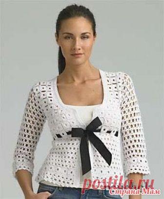 Изящный жакетик Предлагаю вместе связать интересный жакетик. Присоединяйтесь!!!