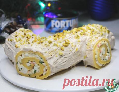 Рулет закусочный "Рождественское полено" – кулинарный рецепт