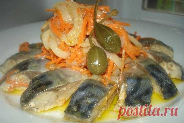 Маринованная скумбрия "Пальчики оближешь"