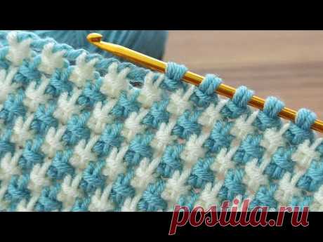 ⚡Wow...!!!!!👌⚡two color * Super Easy Tunisian Crochet Baby Blanket For Beginners online Tutorial *