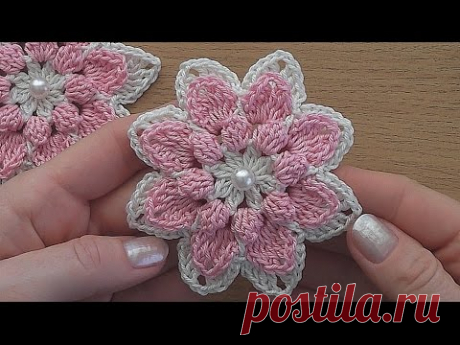 Crochet flower tutorial  VERY EASY