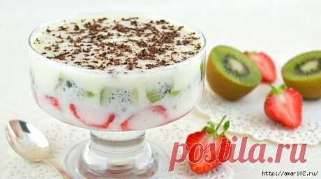 Фрукты в зефирном креме