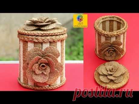 Jewellery Box made from Jute Rope and Popsicle Sticks | Diy Jute Jewellery Box