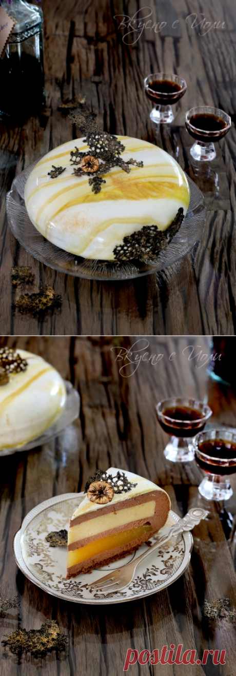 Манго-торта с пралинов мус