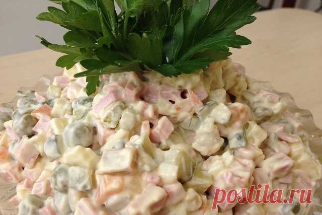 Оливье с колбасой рецепт дня
