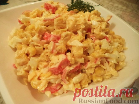 Рецепт: Быстрый крабовый салат на RussianFood.com