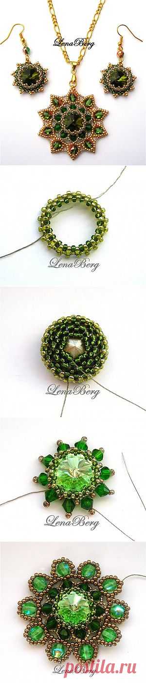 Earrings and pendant "Galina" | Laboratory household