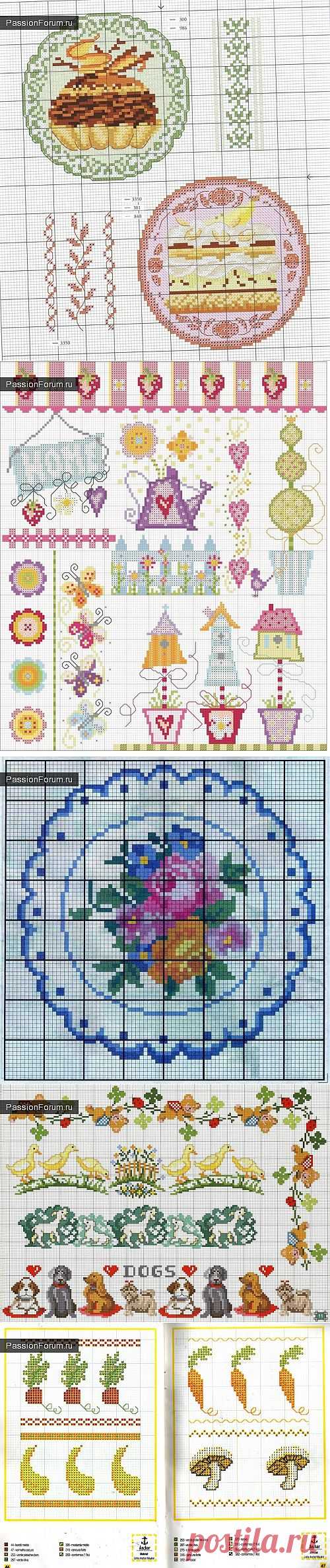 УЗОРЫ ДЛЯ СКАТЕРТЕЙ И САЛФЕТОК. ЧАСТЬ 14 / Вышивка крестиком / PassionForum - мастер-классы по рукоделию