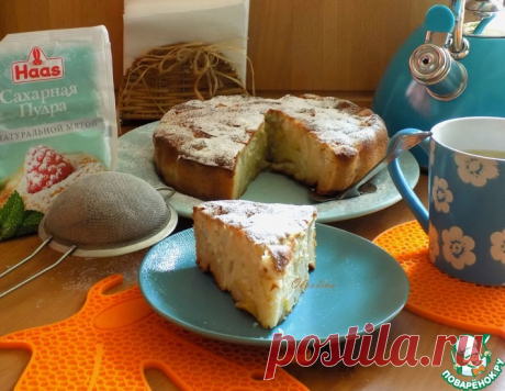 Грушево-яблочный заливной пирог – кулинарный рецепт