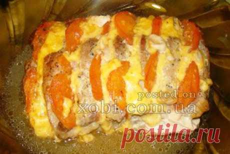 свинина с сыром и помидорами