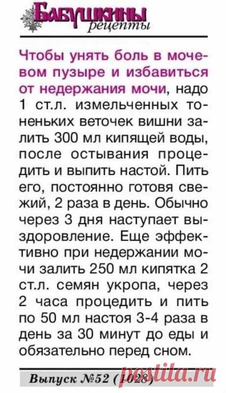 Недержание мочи. Боль в мочевом пузыре