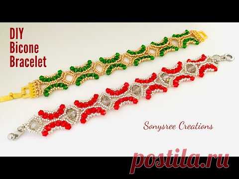 Bicone bracelet || pulsera de cuentas || How to make Beaded Bracelet