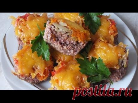 Рецепт: Мясные маффины с грибами на RussianFood.com