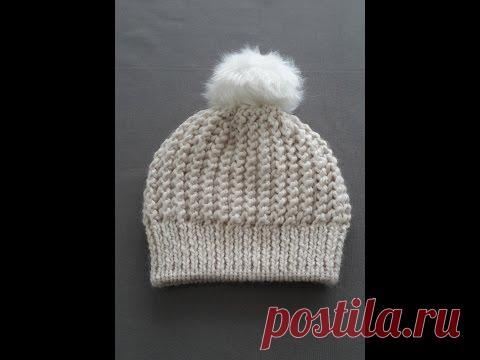 Как вязать - Шапочка / шляпа с двумя спицами