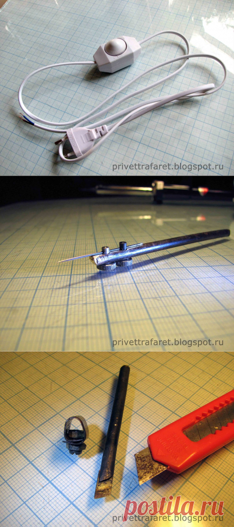 Привет, трафарет!: Модернизированный паяльник для вырезания трафарета из пленки.