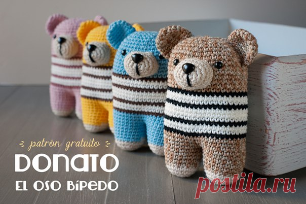 Милый медвежонок 
#вязаниеКрючком #описание #игрушка_медвежонок
Ссылка на описание:
http://www.lanukas.com/2015/01/el-oso-bipedo-donato.h..